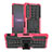 Coque Contour Silicone et Plastique Housse Etui Mat avec Support JX1 pour Sony Xperia 1 IV SO-51C Rose Rouge