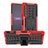 Coque Contour Silicone et Plastique Housse Etui Mat avec Support JX1 pour Sony Xperia 1 IV SO-51C Rouge