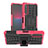 Coque Contour Silicone et Plastique Housse Etui Mat avec Support JX1 pour Sony Xperia 10 V Rose Rouge