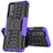 Coque Contour Silicone et Plastique Housse Etui Mat avec Support JX1 pour Vivo iQOO Z3 5G Violet