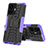 Coque Contour Silicone et Plastique Housse Etui Mat avec Support JX1 pour Vivo iQOO Z6 Lite 5G Violet