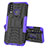 Coque Contour Silicone et Plastique Housse Etui Mat avec Support JX1 pour Vivo Y12 Violet