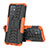 Coque Contour Silicone et Plastique Housse Etui Mat avec Support JX1 pour Vivo Y33e 5G Orange