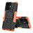 Coque Contour Silicone et Plastique Housse Etui Mat avec Support JX1 pour Vivo Y77 5G Orange