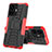 Coque Contour Silicone et Plastique Housse Etui Mat avec Support JX1 pour Vivo Y77 5G Rouge