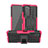 Coque Contour Silicone et Plastique Housse Etui Mat avec Support JX1 pour Xiaomi Poco F3 5G Rose Rouge