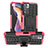 Coque Contour Silicone et Plastique Housse Etui Mat avec Support JX1 pour Xiaomi Poco X4 NFC Rose Rouge