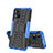 Coque Contour Silicone et Plastique Housse Etui Mat avec Support JX2 pour Motorola Moto E13 Bleu