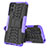 Coque Contour Silicone et Plastique Housse Etui Mat avec Support JX2 pour Motorola Moto E22 Violet