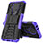 Coque Contour Silicone et Plastique Housse Etui Mat avec Support JX2 pour Nokia 5.4 Violet