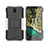 Coque Contour Silicone et Plastique Housse Etui Mat avec Support JX2 pour Nokia C100 Argent