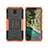 Coque Contour Silicone et Plastique Housse Etui Mat avec Support JX2 pour Nokia C100 Orange