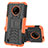 Coque Contour Silicone et Plastique Housse Etui Mat avec Support JX2 pour Nokia C200 Orange