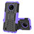 Coque Contour Silicone et Plastique Housse Etui Mat avec Support JX2 pour Nokia C200 Violet