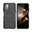 Coque Contour Silicone et Plastique Housse Etui Mat avec Support JX2 pour Nokia G11 Noir