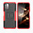 Coque Contour Silicone et Plastique Housse Etui Mat avec Support JX2 pour Nokia G11 Rouge