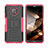 Coque Contour Silicone et Plastique Housse Etui Mat avec Support JX2 pour Nokia G300 5G Rose Rouge