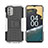 Coque Contour Silicone et Plastique Housse Etui Mat avec Support JX2 pour Nokia G400 5G Argent