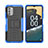 Coque Contour Silicone et Plastique Housse Etui Mat avec Support JX2 pour Nokia G400 5G Bleu