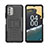 Coque Contour Silicone et Plastique Housse Etui Mat avec Support JX2 pour Nokia G400 5G Noir