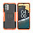 Coque Contour Silicone et Plastique Housse Etui Mat avec Support JX2 pour Nokia G400 5G Orange