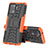 Coque Contour Silicone et Plastique Housse Etui Mat avec Support JX2 pour Oppo A94 4G Orange