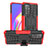 Coque Contour Silicone et Plastique Housse Etui Mat avec Support JX2 pour Oppo A95 5G Rouge