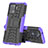 Coque Contour Silicone et Plastique Housse Etui Mat avec Support JX2 pour Oppo Reno5 F Violet