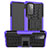 Coque Contour Silicone et Plastique Housse Etui Mat avec Support JX2 pour Samsung Galaxy A72 5G Violet