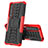 Coque Contour Silicone et Plastique Housse Etui Mat avec Support JX2 pour Sony Xperia 1 IV SO-51C Rouge