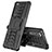 Coque Contour Silicone et Plastique Housse Etui Mat avec Support JX2 pour Sony Xperia 5 III SO-53B Noir