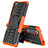 Coque Contour Silicone et Plastique Housse Etui Mat avec Support JX2 pour Sony Xperia 5 III SO-53B Orange