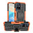 Coque Contour Silicone et Plastique Housse Etui Mat avec Support JX2 pour Vivo iQOO Z6 5G Orange