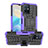 Coque Contour Silicone et Plastique Housse Etui Mat avec Support JX2 pour Vivo iQOO Z6 5G Violet