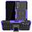 Coque Contour Silicone et Plastique Housse Etui Mat avec Support JX2 pour Vivo Y12s Violet