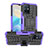 Coque Contour Silicone et Plastique Housse Etui Mat avec Support JX2 pour Vivo Y30 5G Violet