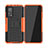 Coque Contour Silicone et Plastique Housse Etui Mat avec Support JX2 pour Xiaomi Mi 10T 5G Orange