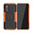 Coque Contour Silicone et Plastique Housse Etui Mat avec Support JX2 pour Xiaomi Mi 10T Pro 5G Orange
