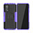 Coque Contour Silicone et Plastique Housse Etui Mat avec Support JX2 pour Xiaomi Mi 10T Pro 5G Violet