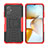 Coque Contour Silicone et Plastique Housse Etui Mat avec Support JX2 pour Xiaomi Poco M4 5G Rouge