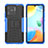 Coque Contour Silicone et Plastique Housse Etui Mat avec Support JX2 pour Xiaomi Redmi 10 India Bleu