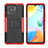 Coque Contour Silicone et Plastique Housse Etui Mat avec Support JX2 pour Xiaomi Redmi 10C 4G Rouge