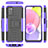 Coque Contour Silicone et Plastique Housse Etui Mat avec Support JX5 pour Samsung Galaxy A02s Violet