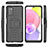 Coque Contour Silicone et Plastique Housse Etui Mat avec Support JX5 pour Samsung Galaxy F02S SM-E025F Noir