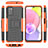 Coque Contour Silicone et Plastique Housse Etui Mat avec Support JX5 pour Samsung Galaxy F02S SM-E025F Orange