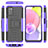 Coque Contour Silicone et Plastique Housse Etui Mat avec Support JX5 pour Samsung Galaxy F02S SM-E025F Violet