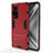 Coque Contour Silicone et Plastique Housse Etui Mat avec Support KC1 pour Huawei Honor V40 5G Rouge