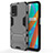 Coque Contour Silicone et Plastique Housse Etui Mat avec Support KC1 pour Realme 8s 5G Gris