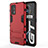 Coque Contour Silicone et Plastique Housse Etui Mat avec Support KC1 pour Realme GT Neo 2T 5G Rouge