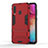 Coque Contour Silicone et Plastique Housse Etui Mat avec Support KC1 pour Samsung Galaxy A60 Rouge